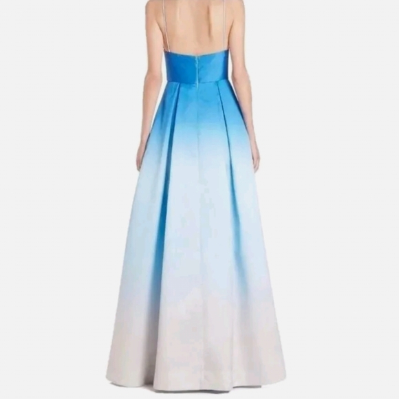 Monique Lhuillier Ombre Blue Gown Formal Dress Tutu  Flare Size 8 Medium - Picture 2 of 7
